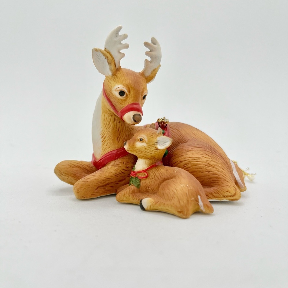RARE Vintage‎ Gorham Buck & Baby Ornament Gift World of Gorham, Taiwan 1985 EUC